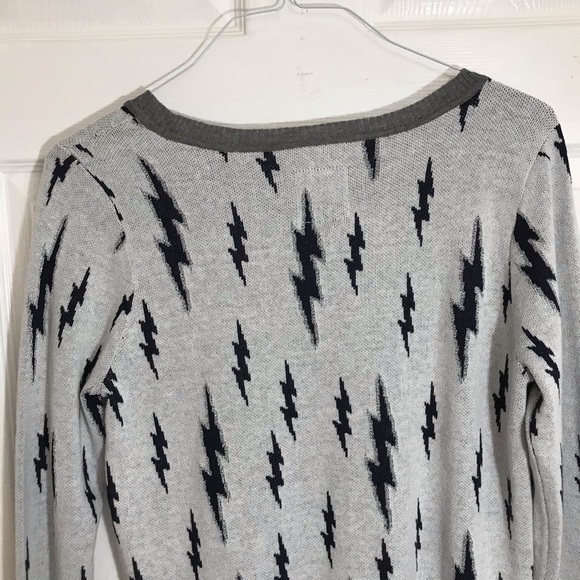 Chaser Lightning Bolt Cashmere Blend Sweater Med - Picture 5 of 9